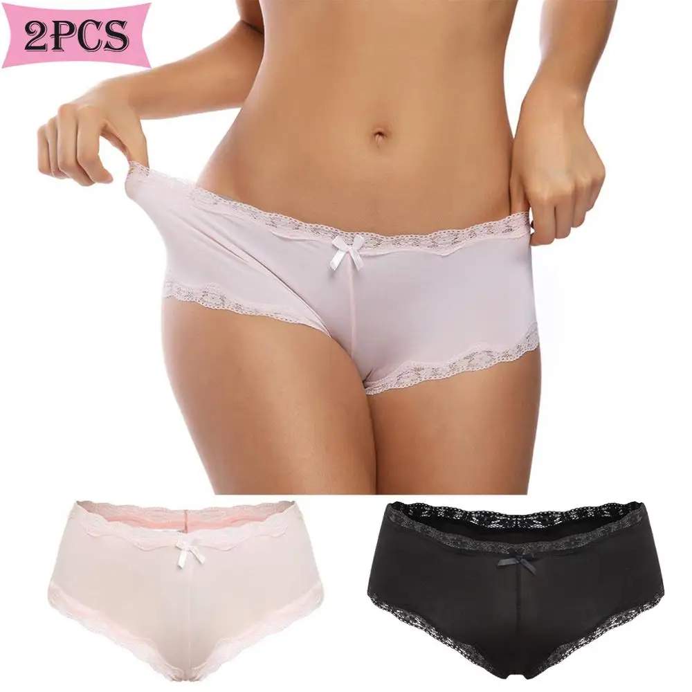 Кружевные трусы Woweny 2 шт. сексуальное нижнее белье для женщин дышащее с бантами