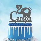 Персонализированный Топпер для торта в виде слона с именем на заказ, Топпер в виде слона для детей, украшение для торта на день рождения