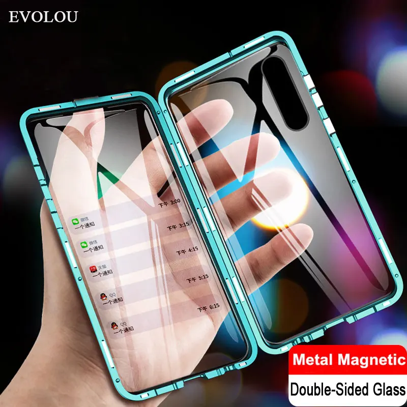 Двухсторонний стеклянный Магнитный адсорбционный чехол для Sony Xperia 1 II 10 с полной