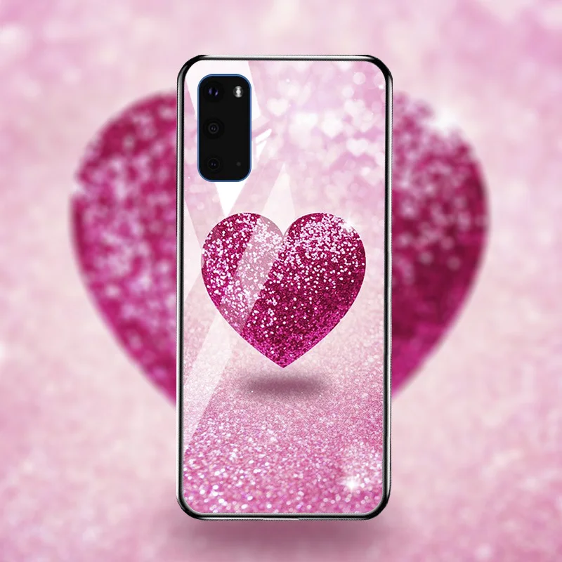 

For Samsung Galaxy S20 Ultra Cases Tempered Glass Colorful Phone Covers Case For Samsung S20 Plus A01 A21 M60s M80S Capa Fundas