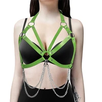 leather chain accessories harness body bra chest goth punk sexy top erotic women summer festival fashion cage bondage jewelry