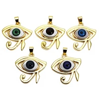 copper plating gold devil eye pendant magic eye pendant contracted pendant necklace chain diy jewelry accessories