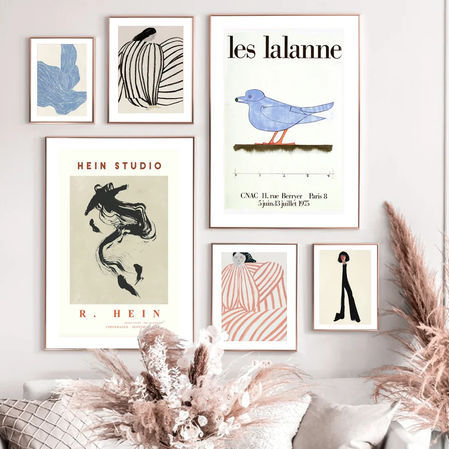 

Nordic Posters And Prints Abstract Figure Lines Curve Bird Wall Art Canvas Gallery Wall Pictures For Living Room Decor Painting