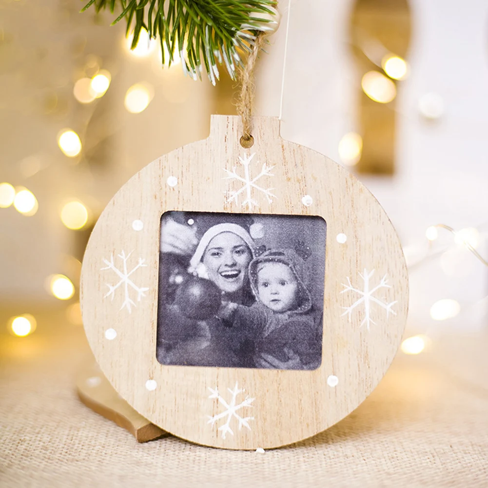 Рождество DIY деревянная рамка для фотографий держатель кулон орнамент домашний