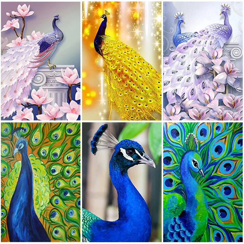 

Peacock DIY 5D Diamond Painting Full Square Drill Brid Diamond Embroidery Cross Stitch Mosaic Rhinestones Wall Art Home Decor