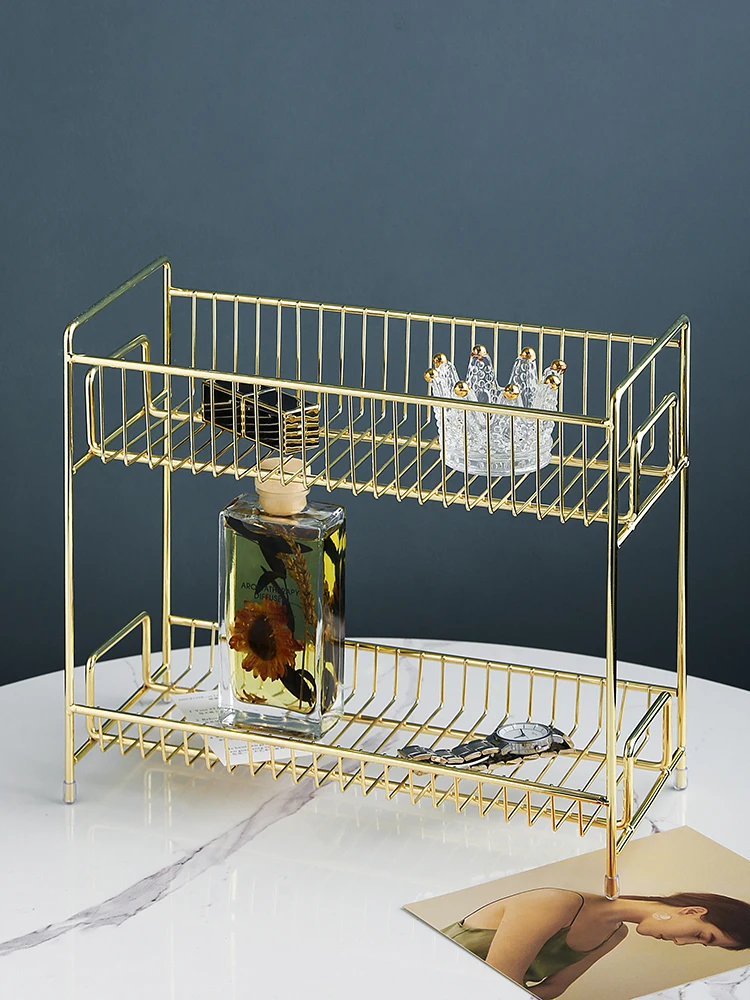 Скандинавская Золотая легкая полка роскошная железная художественная для