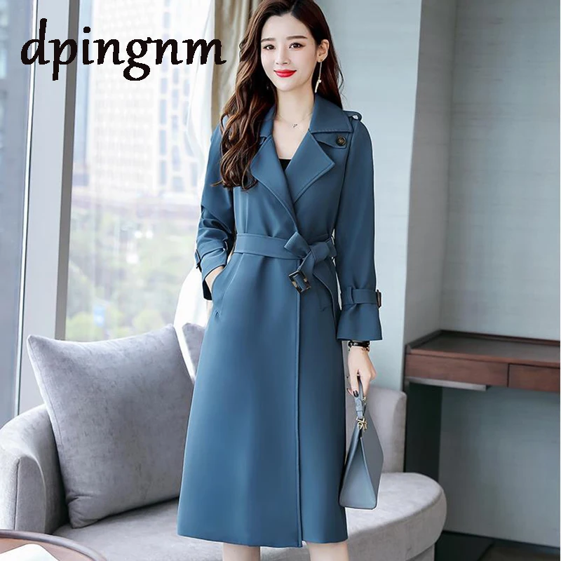 

Женский Повседневный Тренч, винтажная ветровка большого размера с двойным рядом пуговиц, в стиле ретро, весна-осень