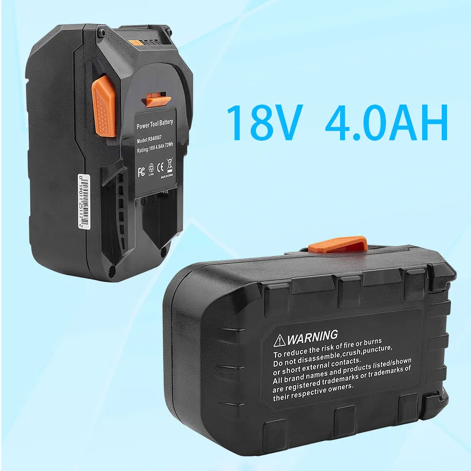 2 packs of 18V 4.0Ah lithium ion replacement battery compatible with RIDGID R840087 R840083 R840086 AC840085 drill | Электроника