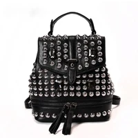 sexy diamond leather backpack for women 2021 rivet black gothic bag female traveling bag for party drop shipping