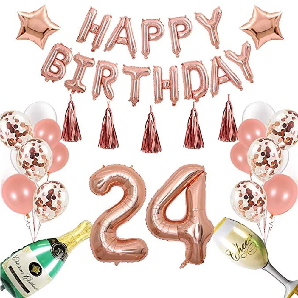 1 комплект из розового золота количество конфетти для дня рождения воздушные