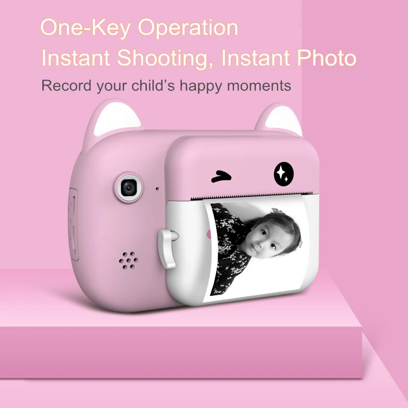 Детская мини-камера Polaroid с возможностью печати термоцифровая камера мультяшная