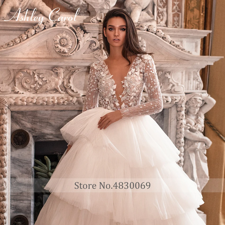 Эшли Карол винтажное свадебное платье с длинным рукавом 2021 сексуальное