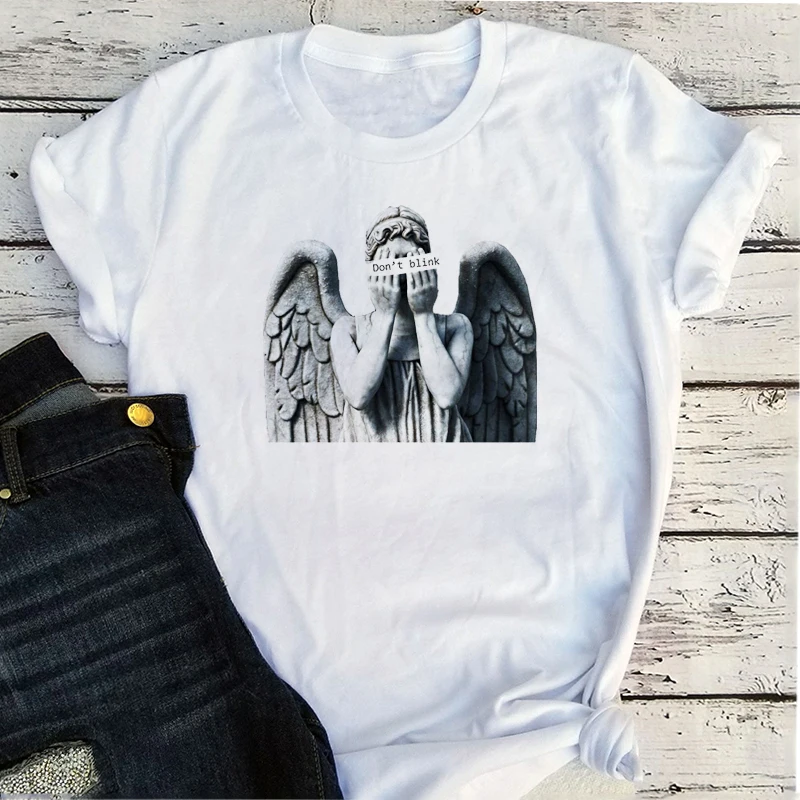 

Angel Religion Tshirt Girls Love Faith New Graphic T Shirts Goth Harajuku Retro Aesthetic Clothes Cartoon Graphic Tees Women XL