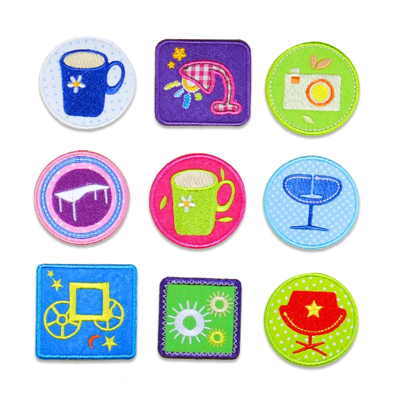 Симпатичные вышитые нашивки для камеры в виде чашки сумок джинсы солнцезащитные