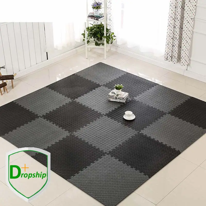 BlackxGray 60*60*1,2 см пенопластовый напольный коврик Kds eva коврик-пазл напольный коврик детский игровой коврик Детские ковры упражнения плитка Поролоновый Коврик для йоги PX63x - Цвет: BlackxGray