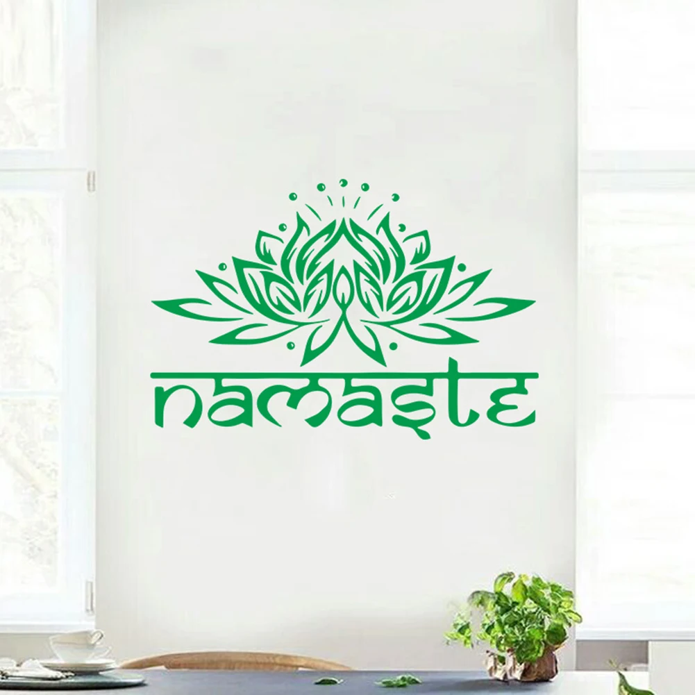 1Pc Removable Indian Namaste Non Toxic Design Lotus Wall Sticker Living Room Background Decal Mural Home Decor | Дом и сад