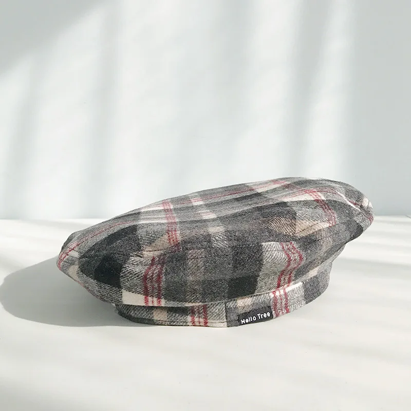 Новинка USPOP клетчатые береты модные женские шерстяные повседневный осенне