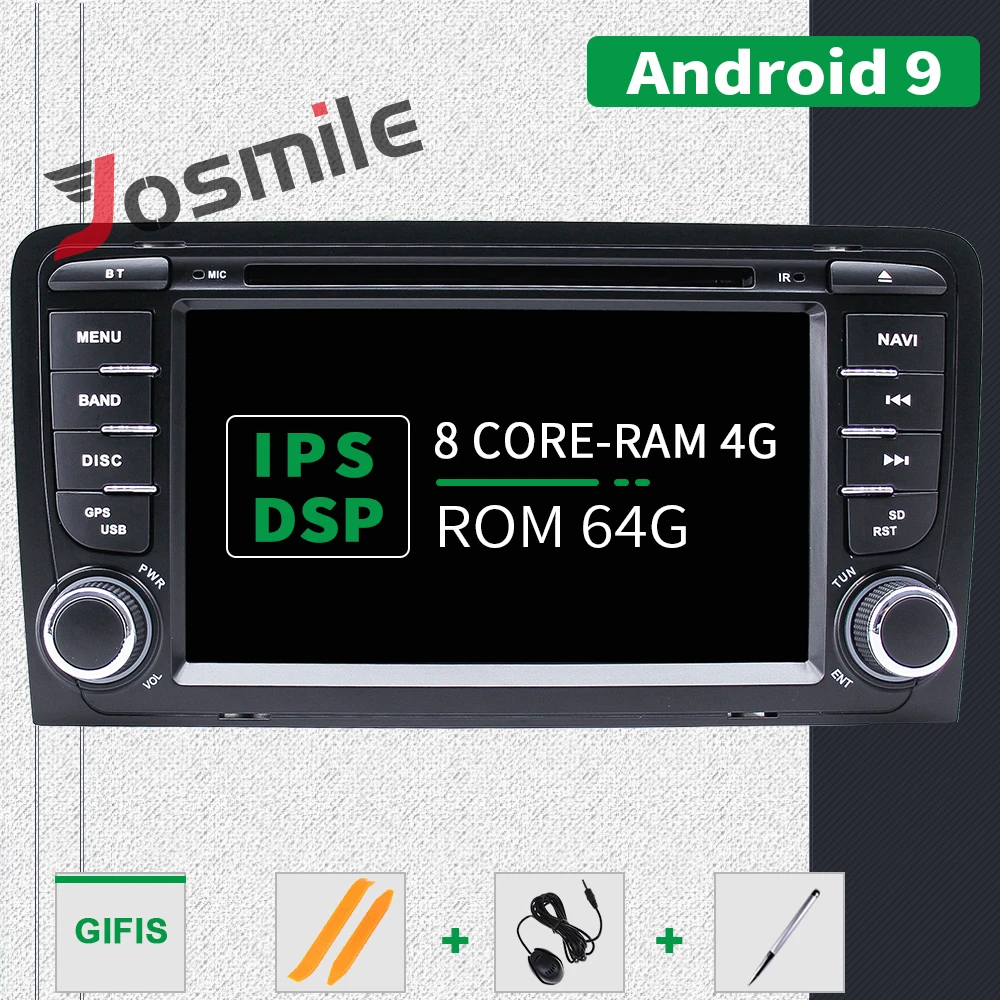 Ips DSP Android 9,0 4 ГБ/2 Гб 8 ядерный/4 core 2 дин gps для Audi A3 S3 2003-2012 DVD плеер навигационная Авто Аудио мультимедиа