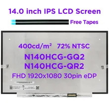 14.0 IPS Laptop LCD Screen N140HCG-GQ2 N140HCG-GR2 For Lenovo ThinkPad X1 Carbon 7th 8th Gen Luminance 400cd/m² 1920x1080 30pin