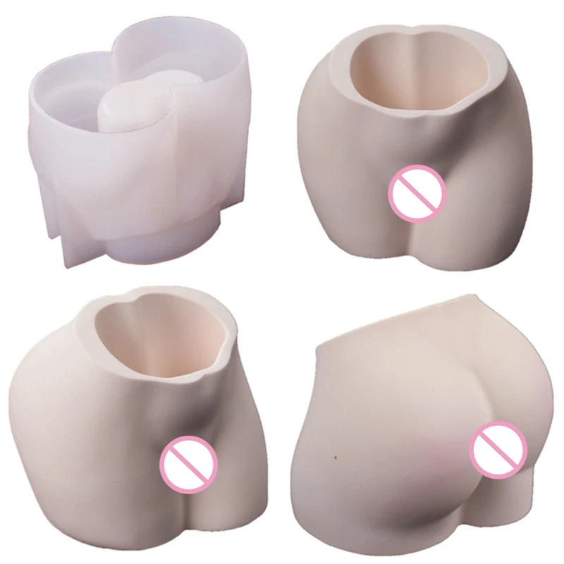 

3D Butt Art Model Pen Holder Epoxy Resin Mold Desktop Vase Silicone Mold DIY Crafts Home Decorations Ornaments Casting Tools