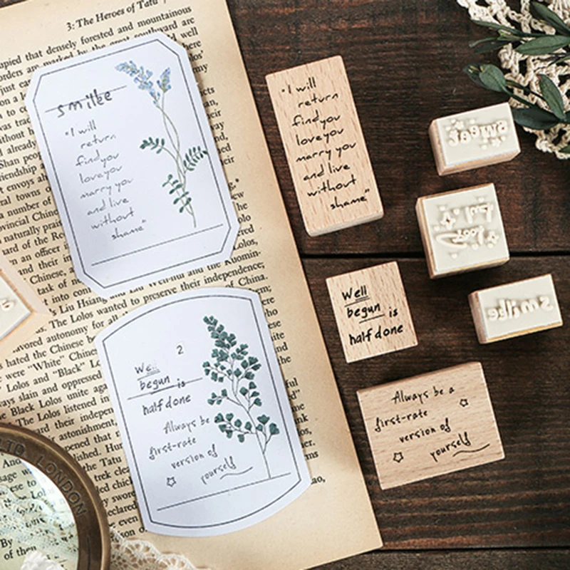 12 шт. винтажные английские короткие украшения штамп деревянные и резиновые