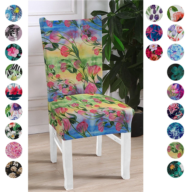 

Hot Sell Egg Printed Chairs Cover Spandex Stretch Elastic Slipcovers Chair Covers For Kitchen Dining Room Wedding Banquet Hotel