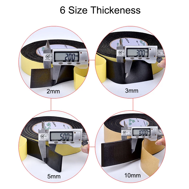 

5M Sealing Foam Tape Strong Adhesive Sponge Mounting One-Sided Seal Tape Pad Door Window Sound Insulation Sticky 3mm Thickenss