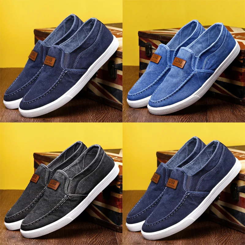 

Men Casual Shoes Breathable Loafers Sneakers 2021 New Fashion Comfortable Flat Handmade Retro Leisure Loafers denim Shoes