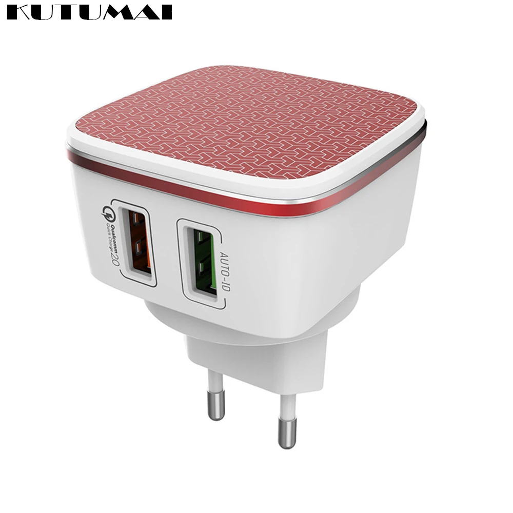 

36W Fast Charger 2-Ports Quick Charge 4.0 3.0 Type C PD Fast Charging for iPhone 12 2USB Charger with QC 4.0 3.0 Phone Charge
