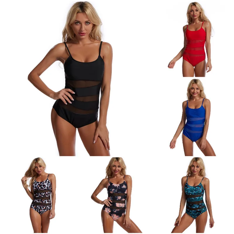 

Новый сексуальный купальник бикини на бретельках с сетчатыми вставками для женщин