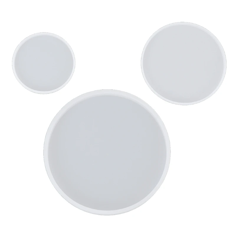 

3 Pcs Round Tray Coaster Epoxy Resin Mold Cup Mat Mug Pad Silicone Mould DIY Crafts Jewelry Faux Agate Slices Casting Tool