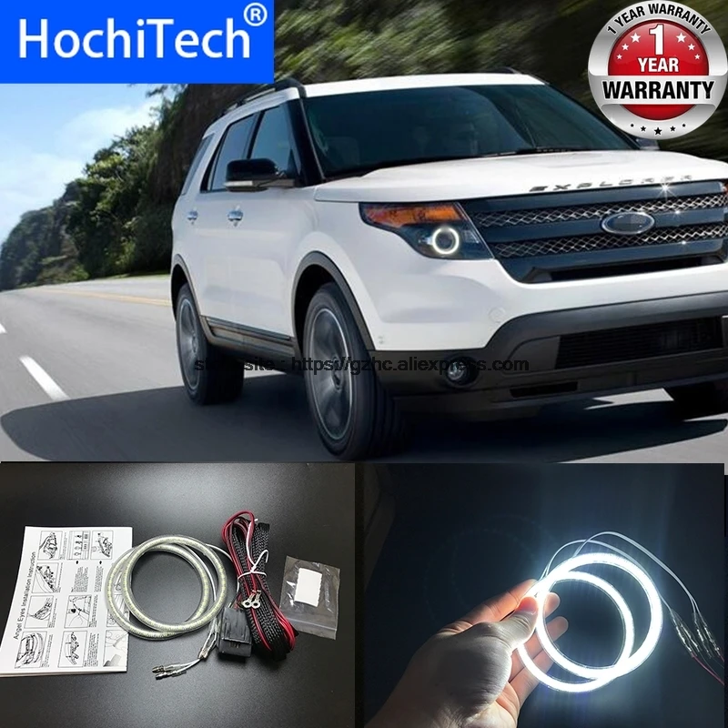 

HochiTech Ultra bright SMD white LED angel eyes 2500LM 12V halo ring kit daytime running light DRL for Ford Explorer 2011-up