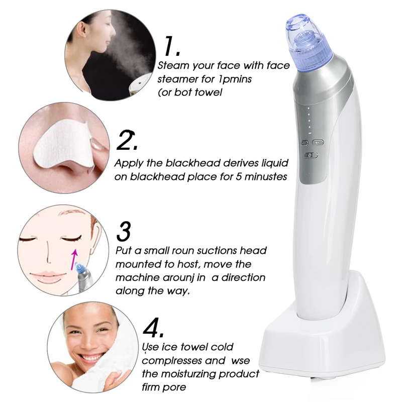 

Skin Care Machine Birthday Gift Dropshipping Beauty Tool Blackhead Remover Vacuum Pore Cleaner Electric Nose Face Deep Clean