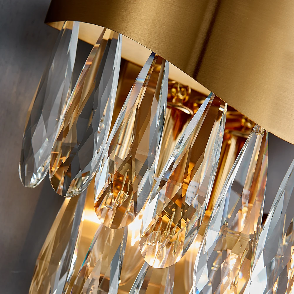 Luxury Gold Crystal Wall Sconce Lamps Modern Living Room Bedroom LED Lights Creative Home Decoration Lighting | Лампы и освещение