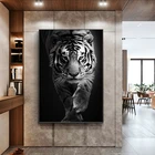 Черно-белые животные, тигр, художественные настенные картины, холст, абстрактная картина, Постер, живопись, домашний декор