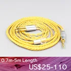 LN007394 16 Core OCC позолоченный плетеный кабель для наушников для Hifiman Sundara Ананда HE1000se HE6se he400 изображением Арьи 3,5 мм контактный разъем для наушников