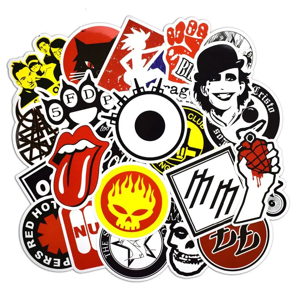 50 шт. в стиле рок н рулонные наклейки стикер панк для ноутбука скейтборд