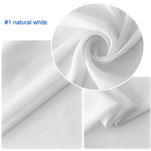 1 natural white 100 см* 114 см гладкий шелк материал Жоржет прозрачные ткани платье Шарфы материал шелк шифон - Цвет: 1 natural white