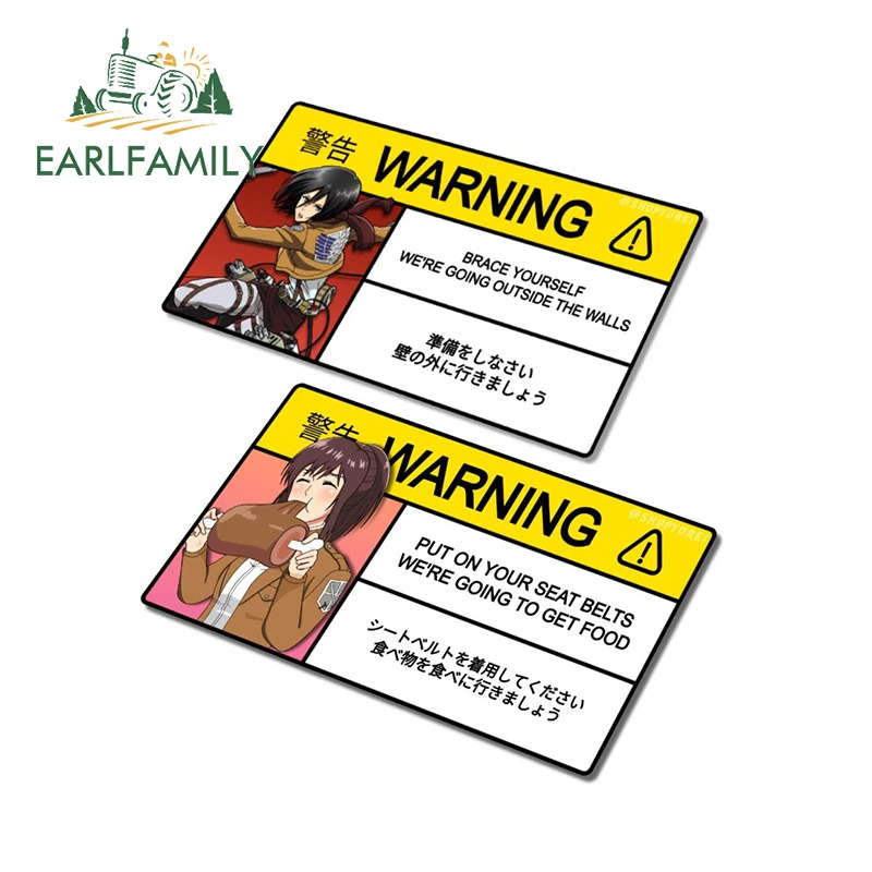 EARLFAMILY 13 см x 6 мультяшный аниме атака на Титанов Автомобильная наклейка для Mikasa