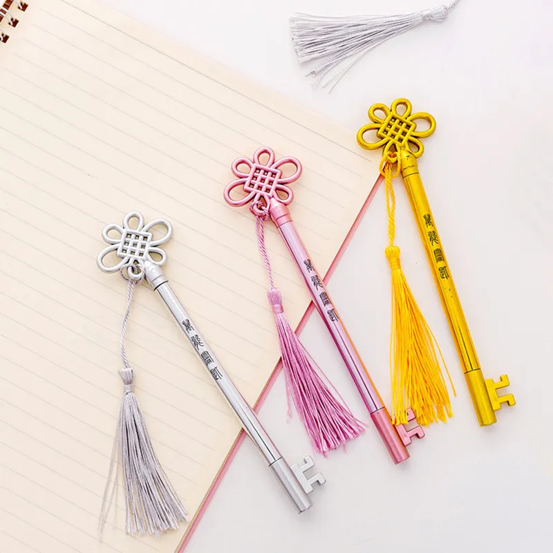 Лидер продаж новинка милая гелевая ручка с ключом кавайная однотонная подвеска