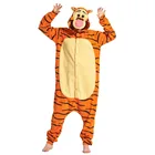 Пижама в виде животного тигра Kigurumis, флисовый комбинезон для взрослых, смешная одежда в стиле аниме, зимний костюм для мужчин и женщин, праздничный комбинезон на Хэллоуин