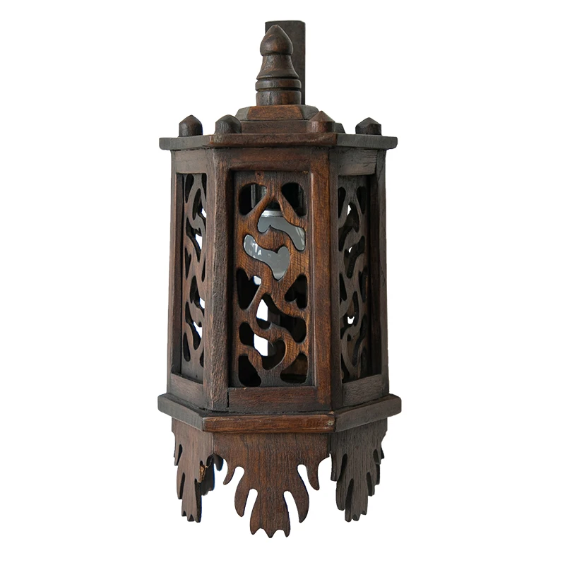 Retro Wooden Wall lamp Southeast Asia Ecological Lighting Creative Hand-Carved Wall Lights Thai Style Hotel Club Bedside Lamp l