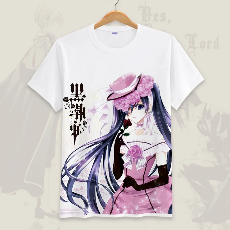 Футболка черного Батлера для косплея Себастьян михаелис зэль фантомайе летняя