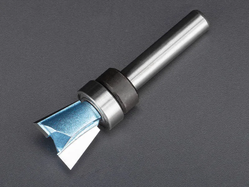 TIDEWAY Tungsten Carbide Steel Dovetail Router Bits Bearing Dovetail Groove Tenon Woodworking Milling Cutter 1/4 Inch Shank