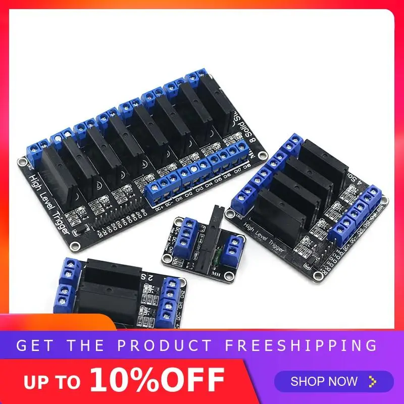 1 2 4 8 канальный 5 В DC релейный модуль твердотельный высокий уровень SSR AVR DSP G3MB-202P реле для Arduino