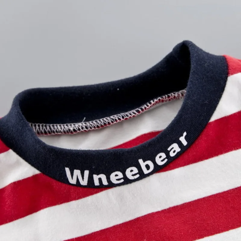 

Spring Autumn Baby Girls Boy Clothing Toddler Infant Clothes Kids Leisure Stripe Shirt Overalls 2Pcs/Set Children Cotton Costume