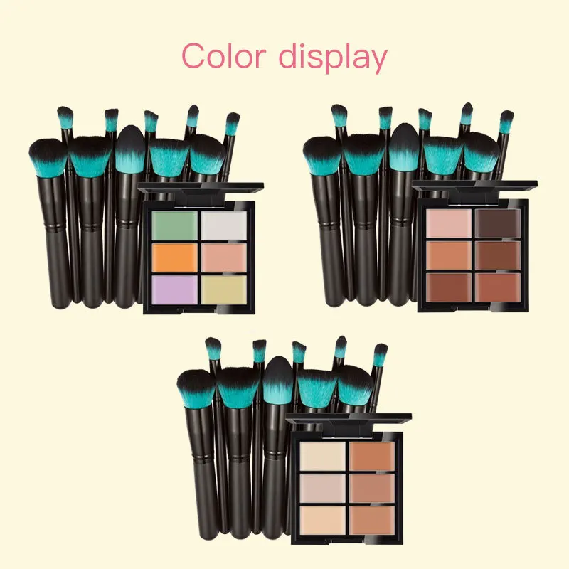

Concealer Palette Makeup 6 Colors Palettes Matte Contouring Foundation Face Facial Contour With Make Up Brushes Cosmetic Set