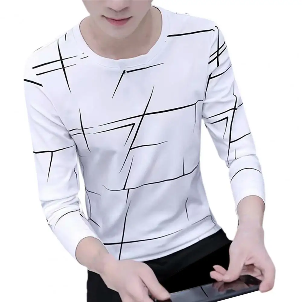 

Мужская футболка 2021, мужская осенне-зимняя мужская футболка с длинным рукавом, полосатая рубашка, новая футболка, футболки с круглым вырезо...