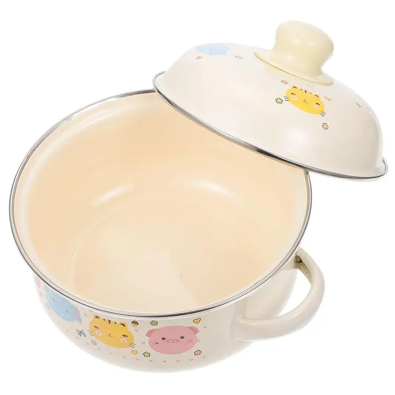 Kitchen Milk Pot Soup Lovely Pattern Enamel Practical Cooking Household Universal Tool | Дом и сад