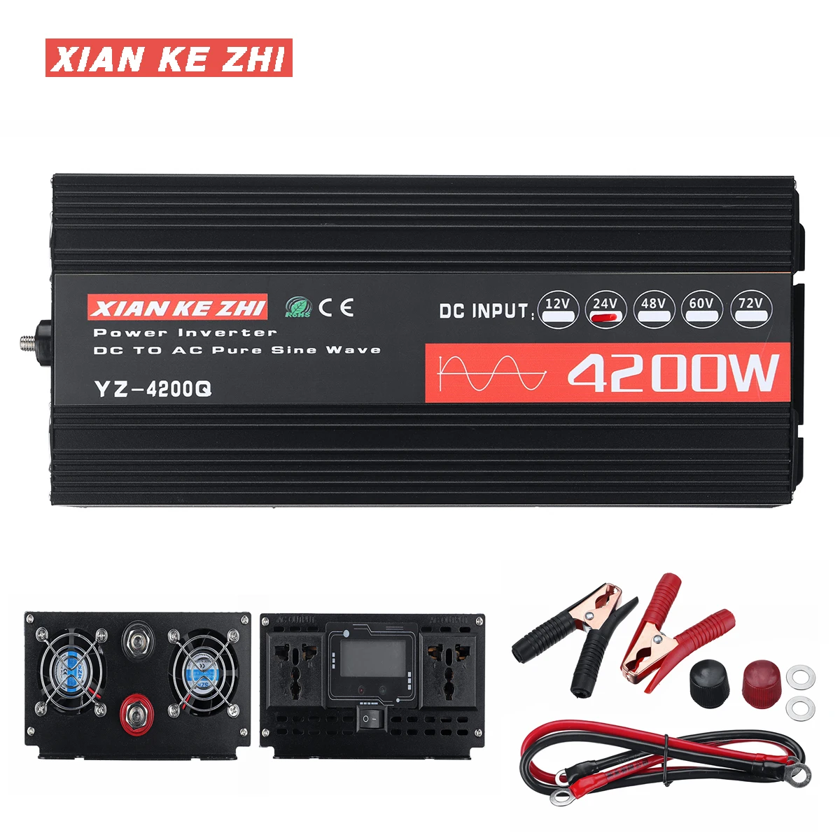 

Inverter 12V/24V/48/60V 220V 2600/4200W Voltage transformer Pure Sine Wave Power Inverter DC12V to AC 220V Converter+LED Display